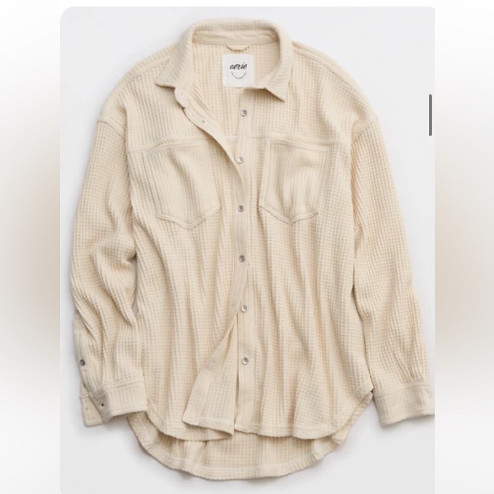 Aerie Women's Cream Button Down Shirt